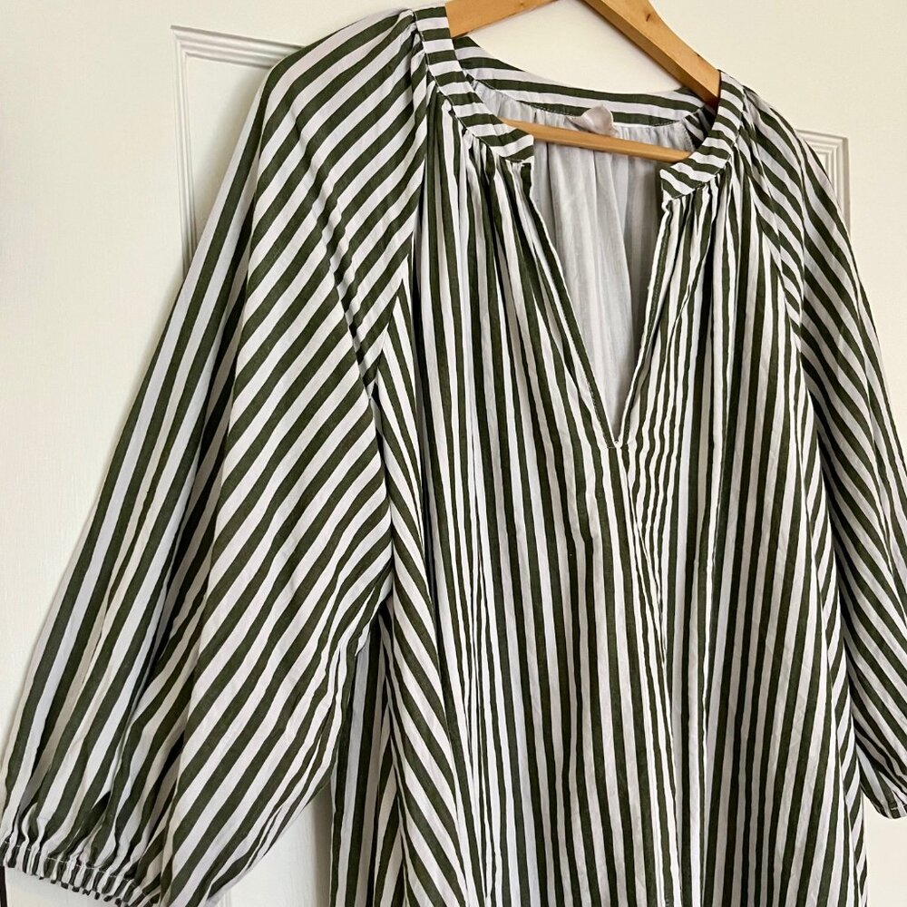 Melrose and Market Striped Cotton Poplin Mini Dress | Size XS - Picture 2 of 9